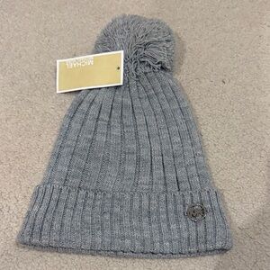 Michael Kors Heather Gray Ribbed Beanie